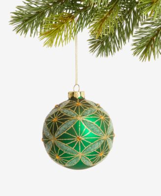 Enchanted Emerald Green Glass Ball Ornament, Macy's Exclusive