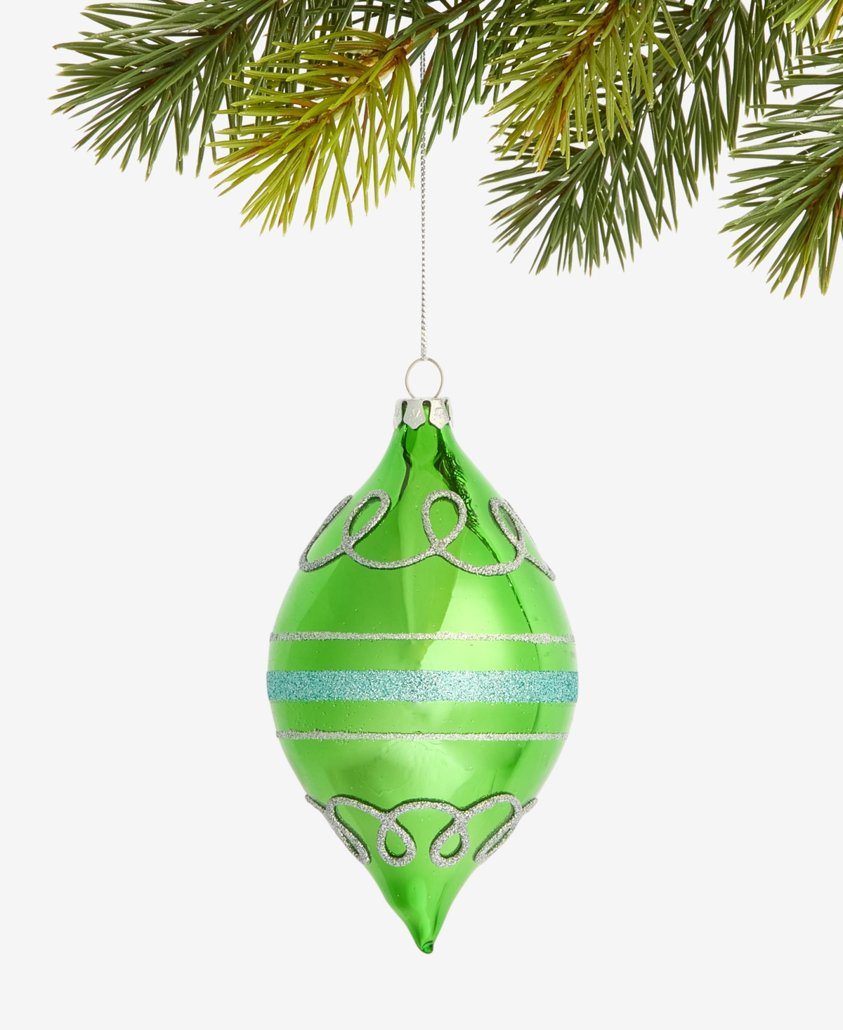 Holiday Lane Enchanted Emerald Green Reflector Finial Ornament, Macy's Exclusive In Multi