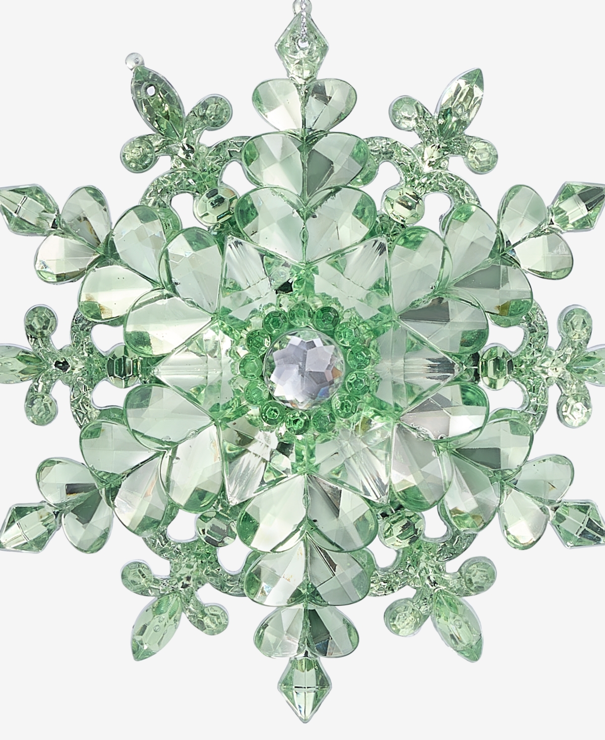 Holiday Lane Enchanted Emerald Green Snowflake Ornament, Macy's Exclusive In Transparent