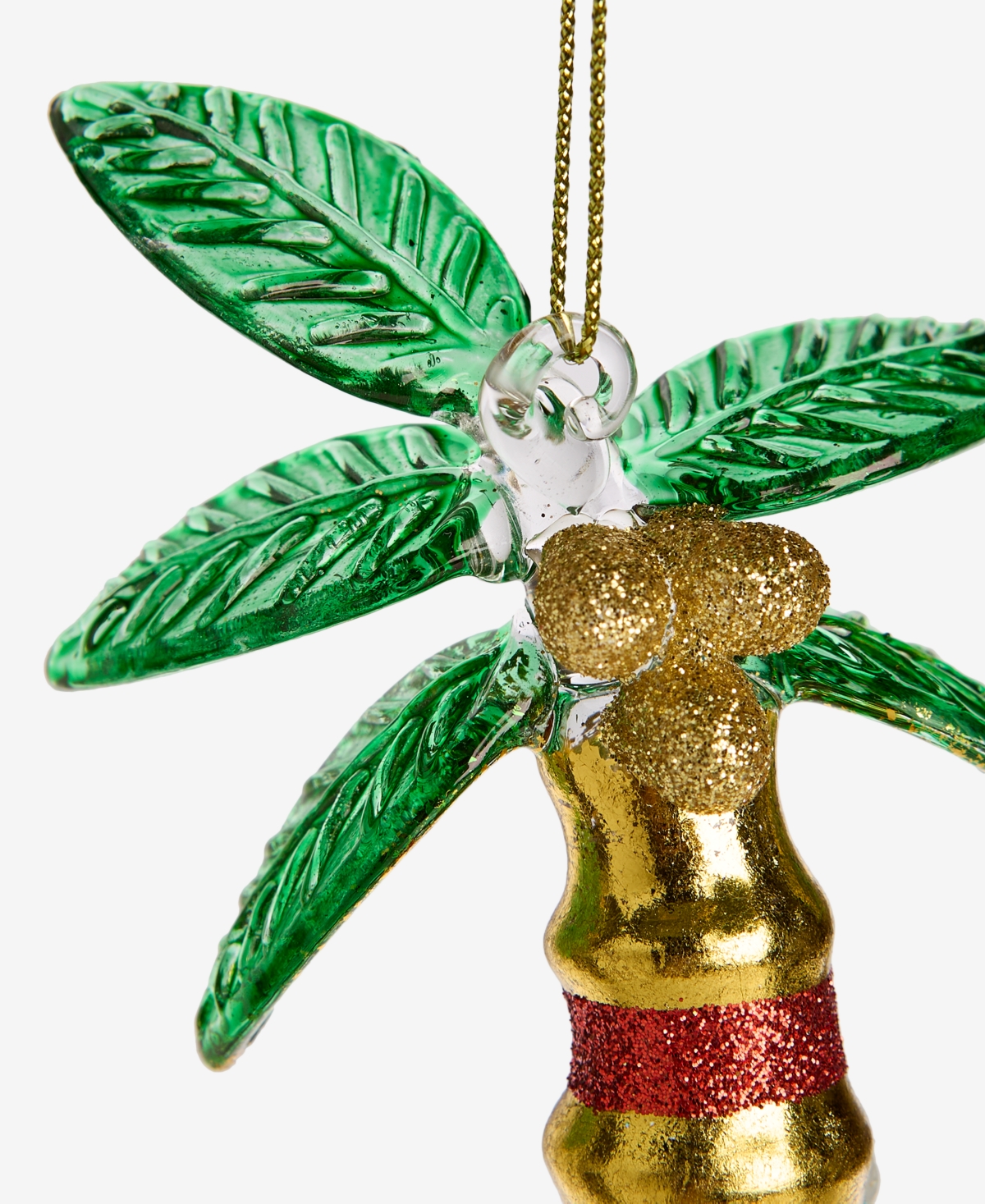 Holiday Lane Hawaii Glass Glittered Palm Tree Ornament, Macy's Exclusive In Transparent