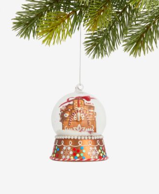 Holiday Lane - Gingerbread Village Glass Snow Globe Ornament