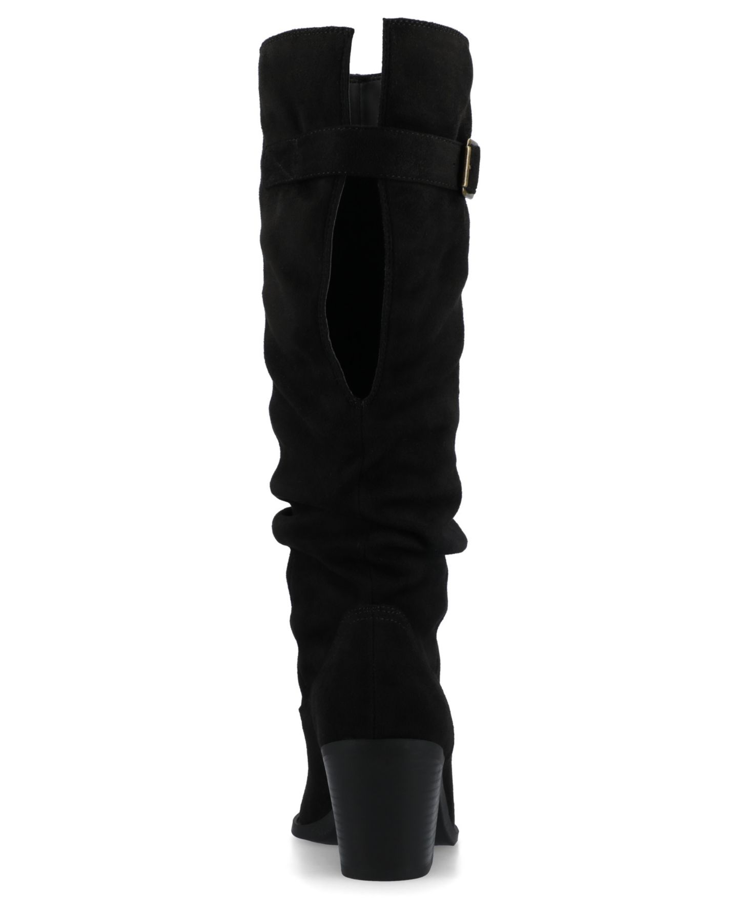 Женские ботинки Journee Collection Kaleah Slouchy Knee High Western Boots, Regular & Wide Calf, цвет: Чёрный — фото 3