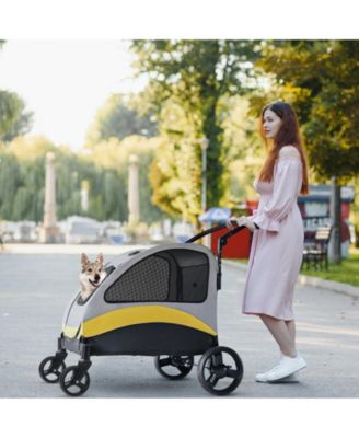  4 Wheel Foldable Dog Cat Travel Stroller