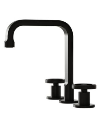 Industry Style 8 in. Widespread Double Handle High-Arc Bathroom Faucet Water-Saving With Drain Kit in Brushed Gold