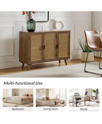 Mid-century Modern Pidcock Contemporary Door Accent Cabinet with Rattan