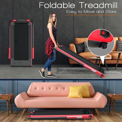 2-in-1 Folding Walking Pad Treadmill – LED Display, Remote Control, and Ultra-Compact Design for Home Fitness
