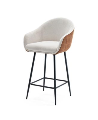 Set of 2 Modern Counter Height Stools, 26.5'' Two-Tone Design Chairs for Kitchen Island & Home Bar -The Pop Home