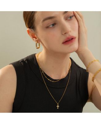 Sterling Silver 18k Gold Plated Celine Chain Necklace