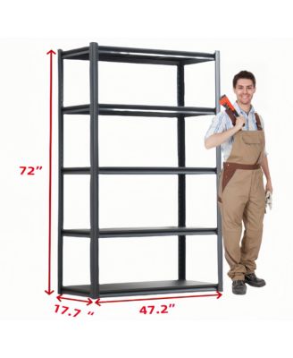 Easy to Assemble,Adjustable 5 Tier Heavy Duty Metal Storage Shelves