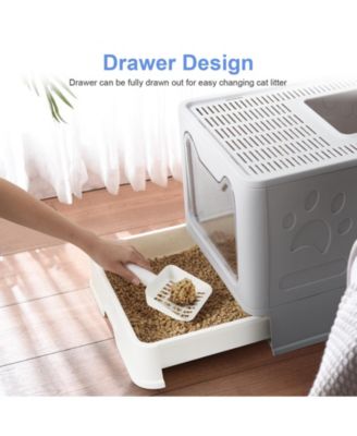 Portable Foldable Cat Litter Box Pet Litter Boxes Toilet