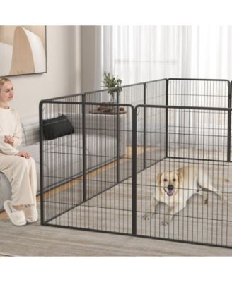 Slickblue Adjustable Height Dog Playpen with Lockable Door – Spacious Pet Play Area for Dogs