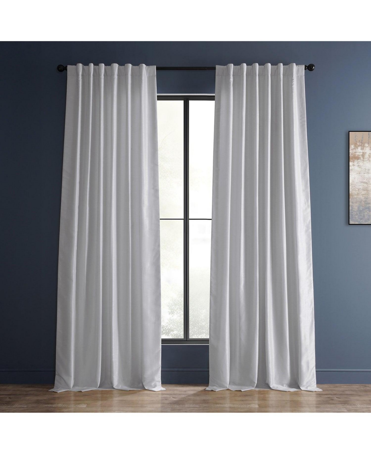 Half Price Drapes Ice Ruched Vintage Textured Faux Dupioni Silk Curtain