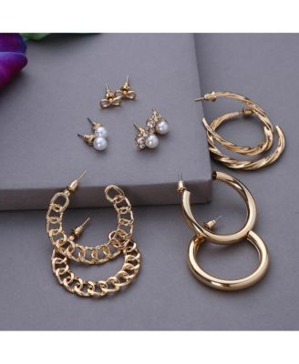 Women's Everyday Hoop Earrings Set