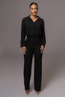 Women's Black Stella Button Up Shirt