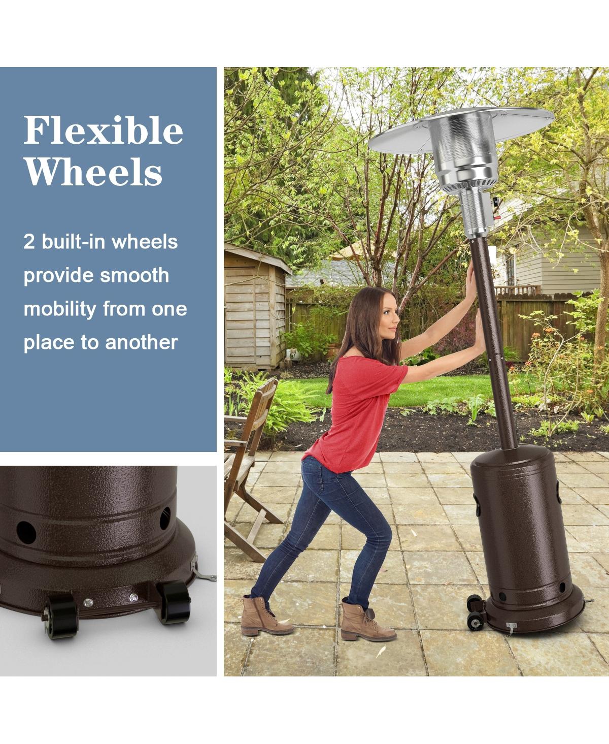 Stainless Steel Propane Patio Heater with Safety Tip-Over Protection – Reliable Outdoor Heater