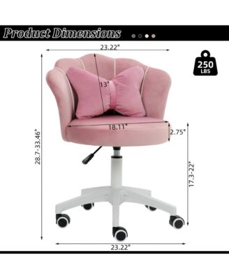 Modern Velvet Task Chair 360 Swivel Adjustable Height Office Chair