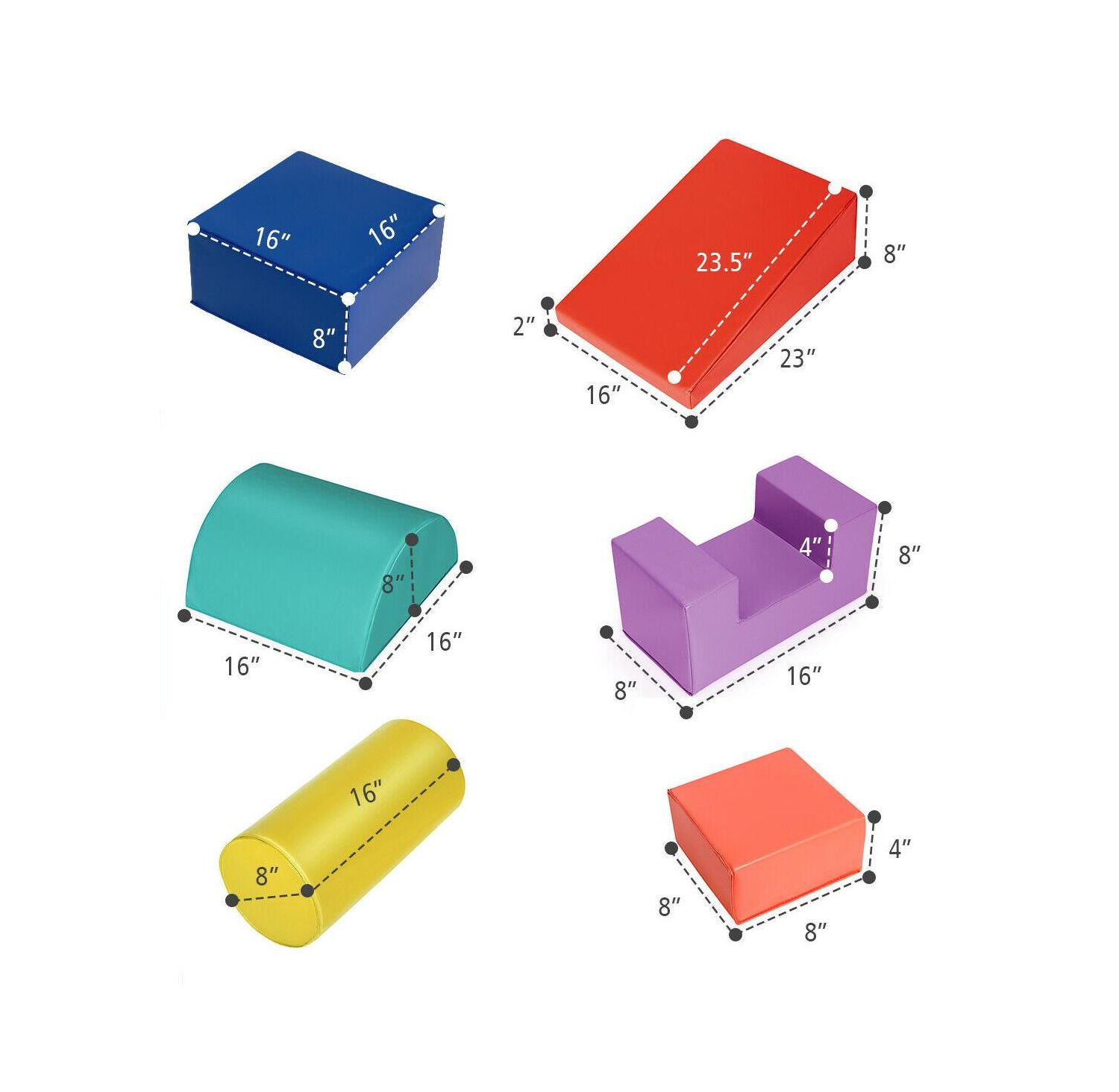Foam Stackable Soft Climb Crawl Play Set, 6-Piece Set