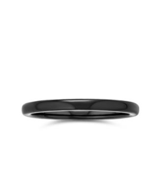 Thin 2MM Dome Wedding Band Ring Black Silver Rose Gold Titanium Comfort Fit