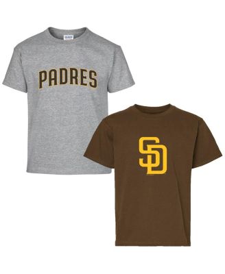 Soft As A Grape - Big Boys and Girls Brown/Gray San Diego Padres Two-Pack T-Shirt Set