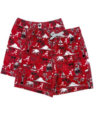 Wes & Willy - Big Boys and Girls Crimson Alabama Crimson Tide Luau SwimSuit