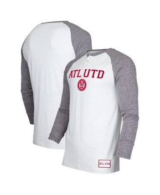 Concepts Sport - Men's White/Charcoal Atlanta United FC Concord Henley Raglan Long Sleeve T-Shirt
