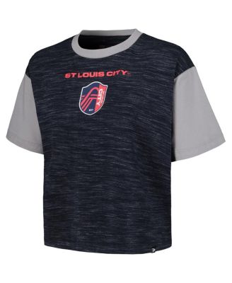 Women's by New Era Navy St. Louis City SC Athletic Cross Back Cropped T-Shirt