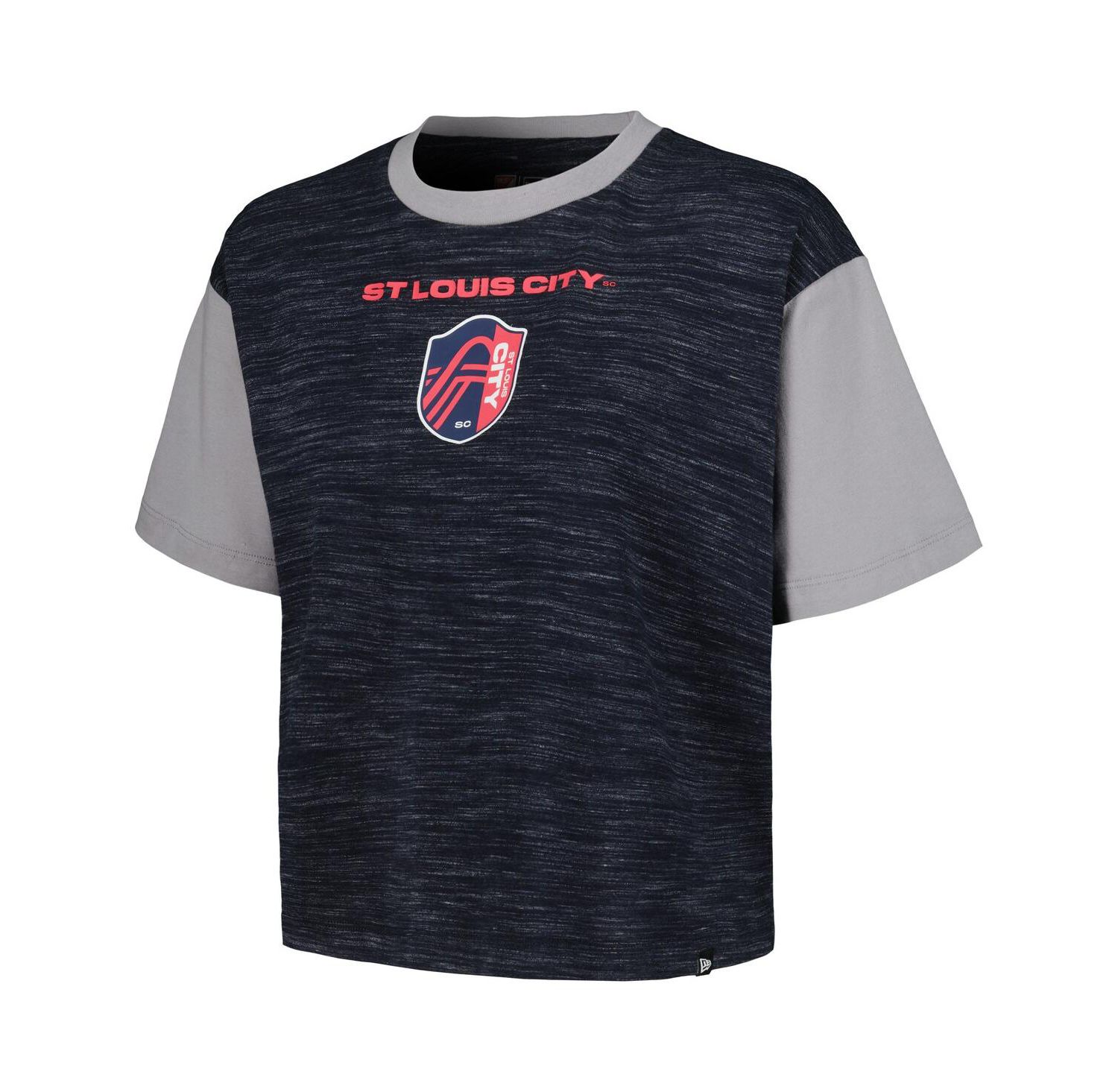 Women's by New Era Navy St. Louis City SC Athletic Cross Back Cropped T-Shirt