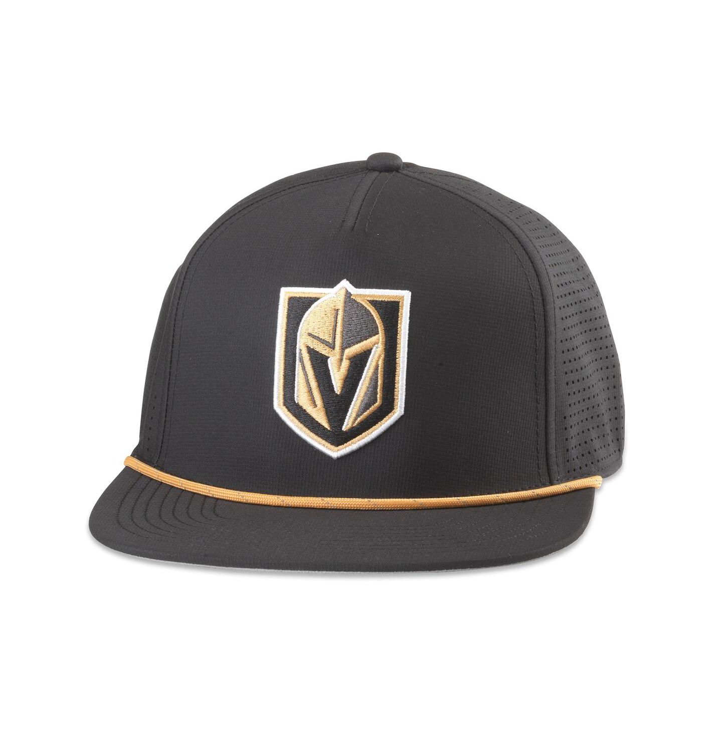 Мужская кепка American Needle Black Vegas Golden Knights Buxton Pro Tech Adjustable Hat — фото 1