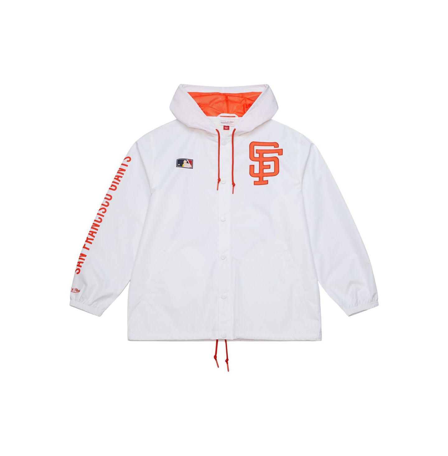 Мужская куртка Mitchell & Ness White San Francisco Giants Vintage Full-Snap Hooded Coaches — фото 4
