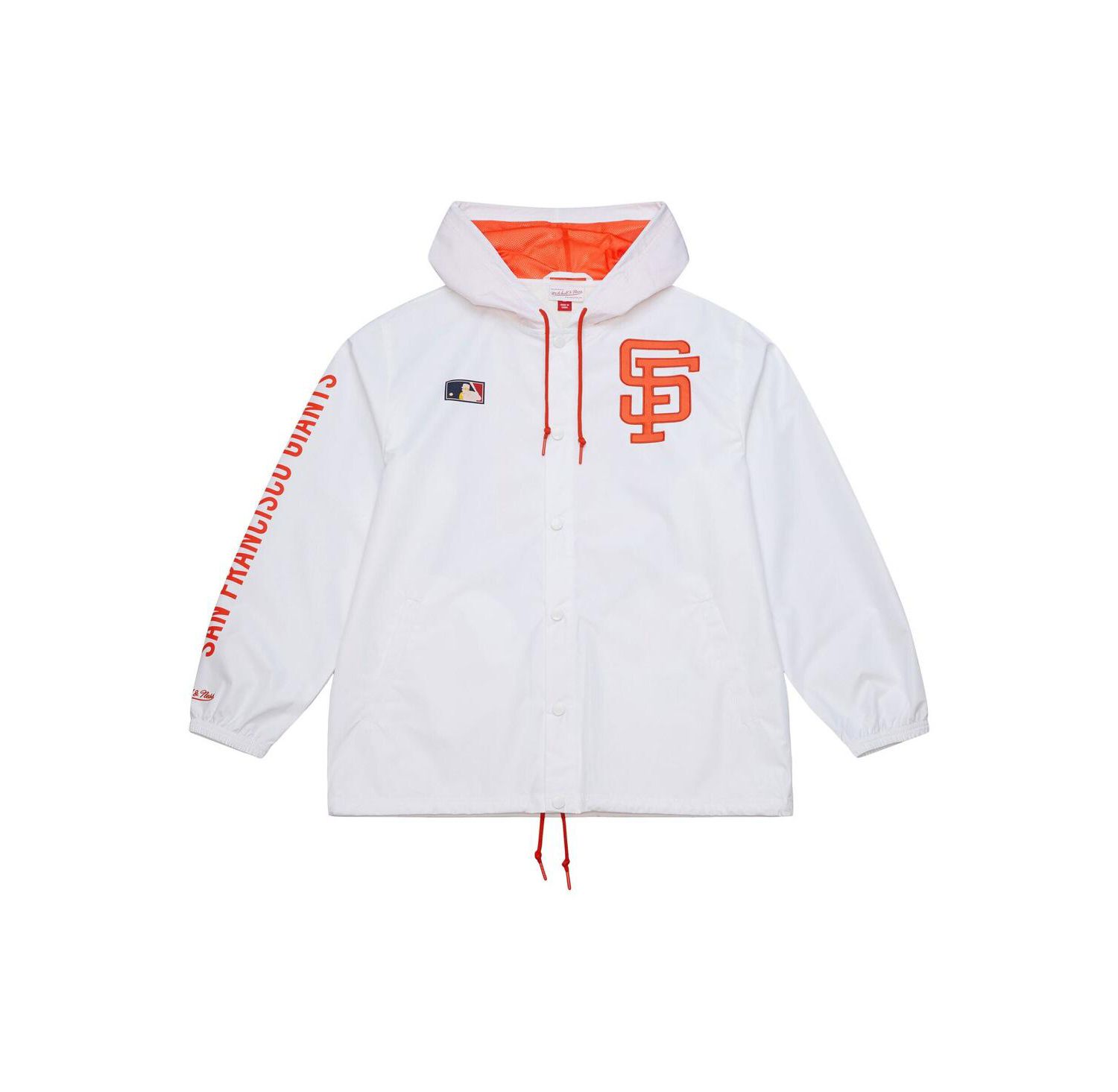Men's White San Francisco Giants Vintage Full-Snap Hooded Coaches Jacket