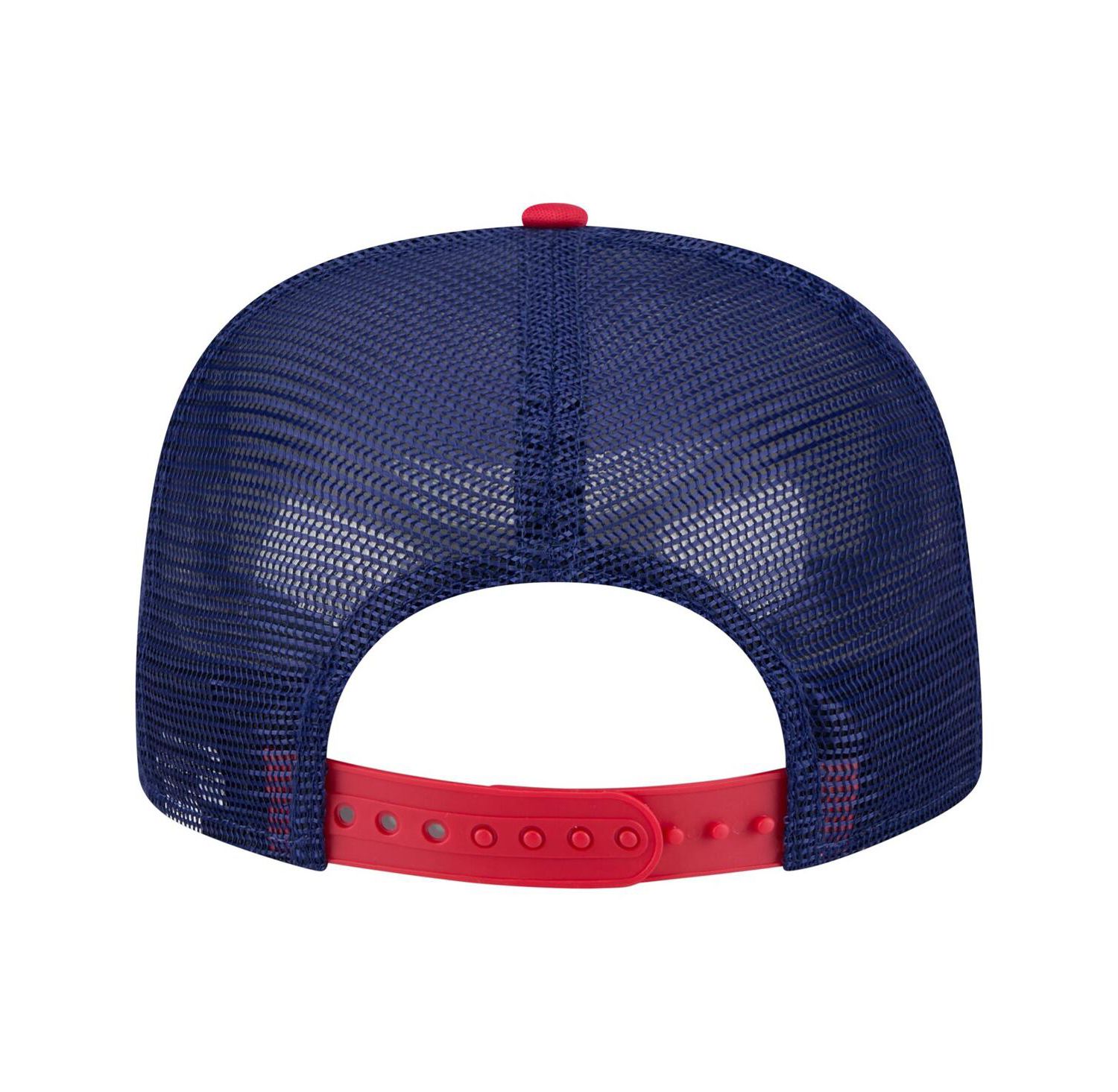 Men's White/Red Texas Rangers Retro Script Trucker 9FIFTY Snapback Hat