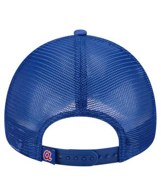 Men's White/Royal Atlanta Braves Trucker A-Frame 9FORTY Adjustable Hat