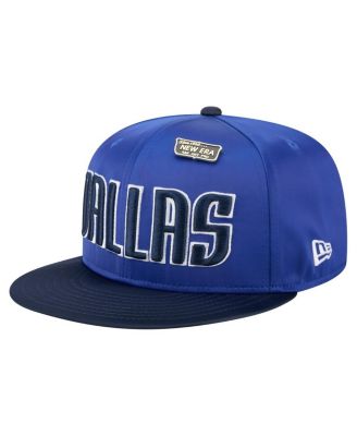 Men's Blue/Navy Dallas Mavericks Throwback Satin Vintage Pin Two-Tone 59FIFTY Fitted Hat