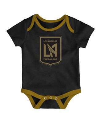 Newborn Black/Heather Gray/Gold LAFC Loyal Buddies Bodysuit 3-Pack