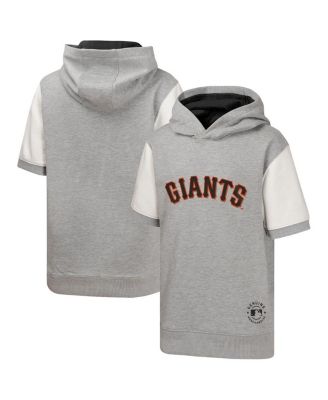 Outerstuff - Big Boys and Girls Heather Gray San Francisco Giants Line Up Short Sleeve Pullover Hoodie