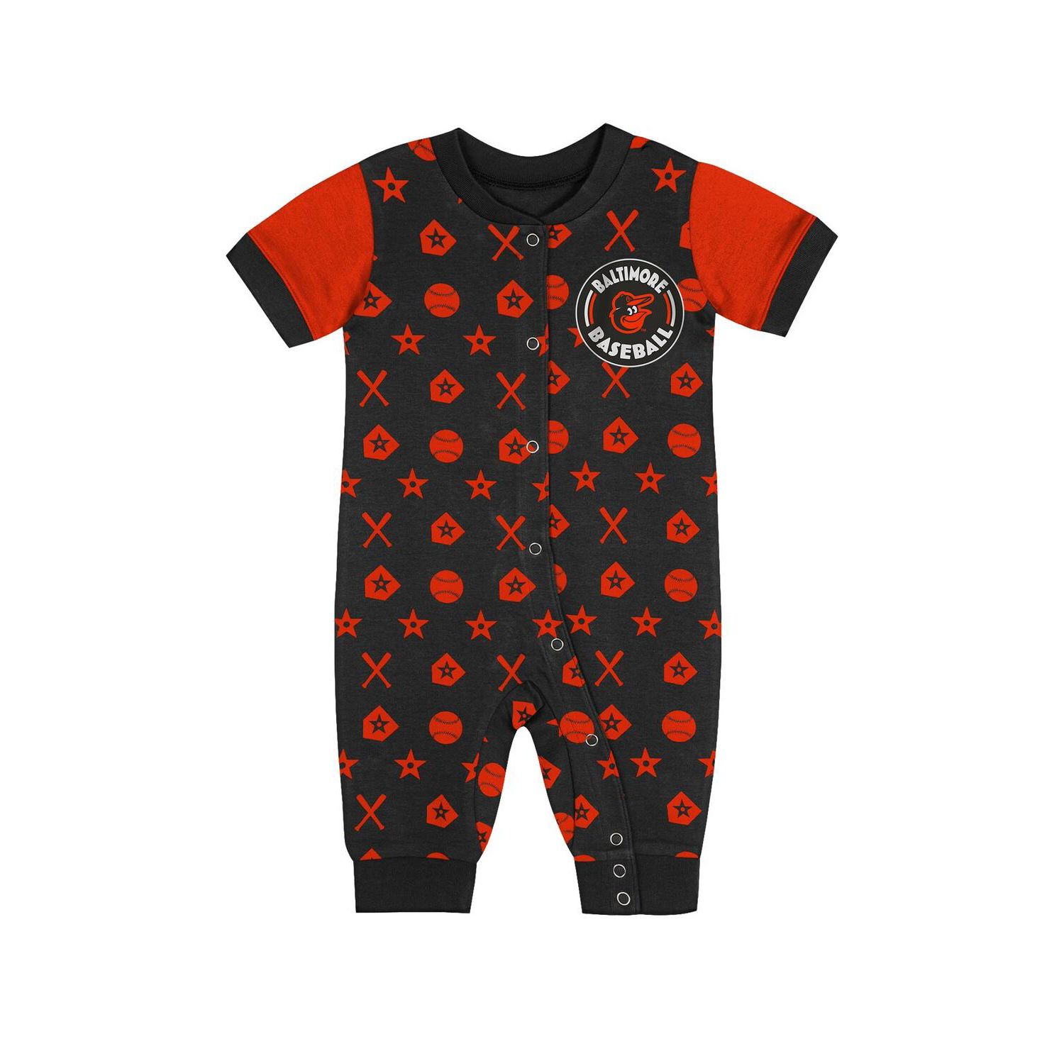 Newborn Black Baltimore Orioles Hard 90 Coveralls Shorts