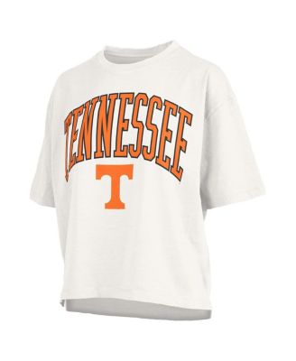 Women's White Tennessee Volunteers Nelson Arch Over Logo Waist Length Oversized Slub T-Shirt