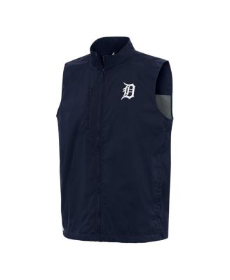 Antigua - Men's Navy Detroit Tigers Brisk Full-Zip Vest
