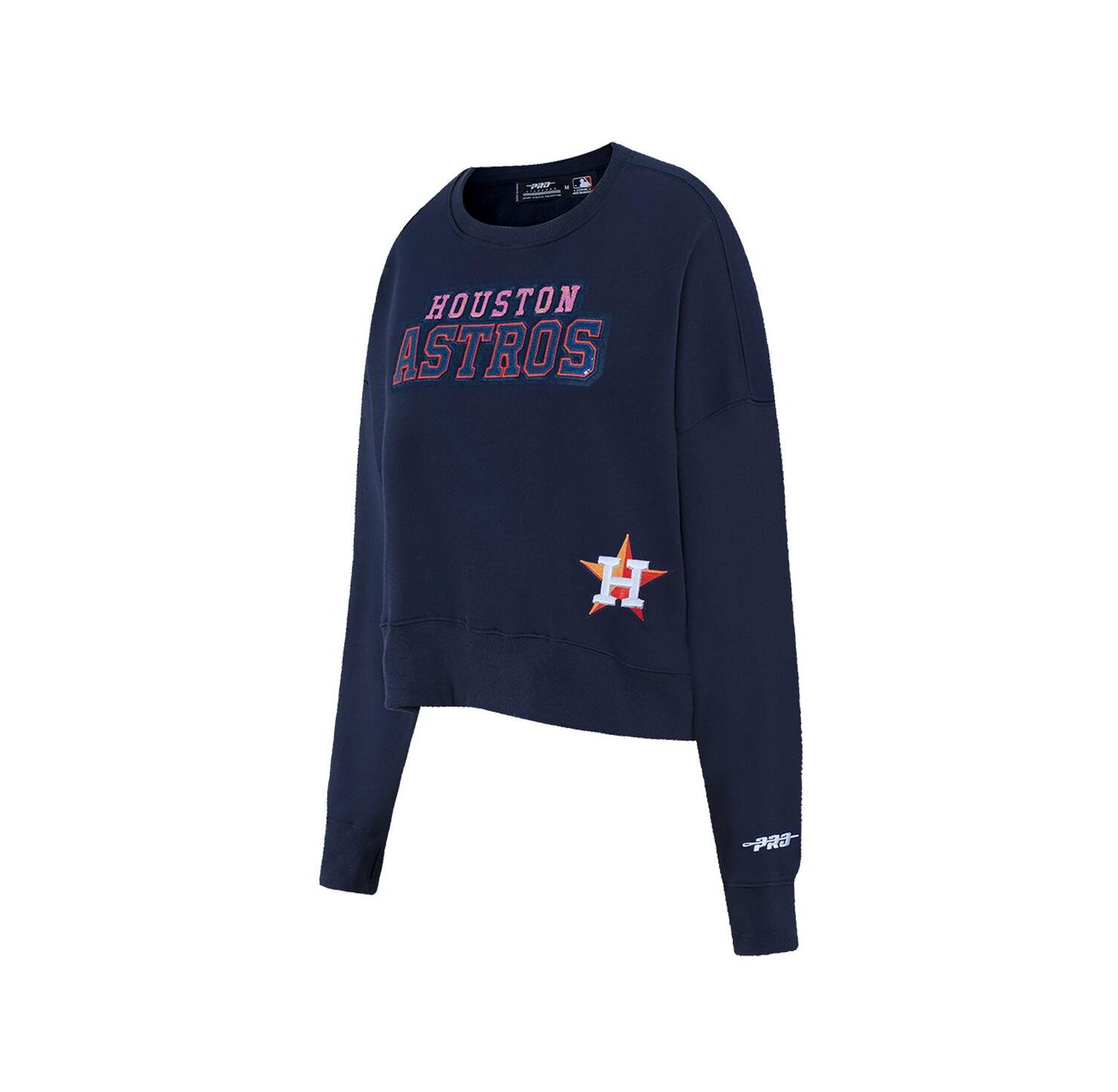 Women's Navy Houston Astros Game Day Classics Crewneck Pullover Sweatshirt