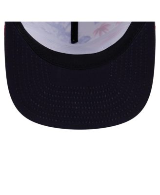 Men's White Boston Red Sox Printed Island Golfer Snapback Hat