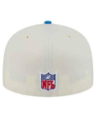 Men's White/Blue Detroit Lions Throwback Main 59FIFTY Fitted Hat