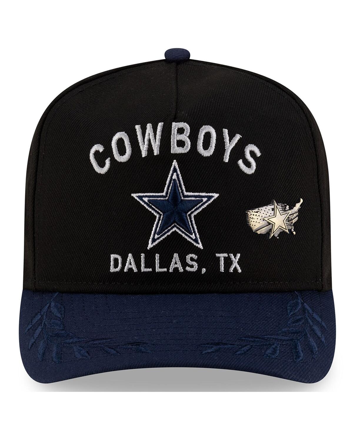 New Era Men's Black/Navy Dallas Cowboys 2025 Nfl Draft On Stage A-Frame 59FIFTY Fitted Hat