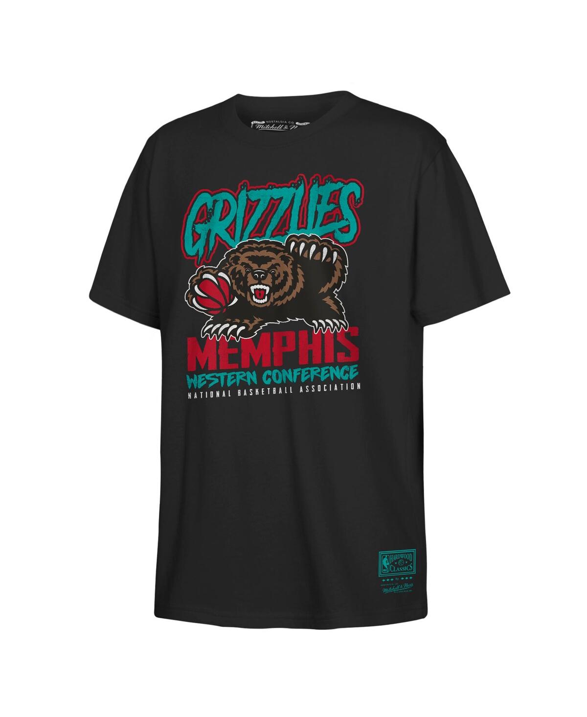 Mitchell & Ness Youth  Black Memphis Grizzlies Retro Mascot Script T-shirt