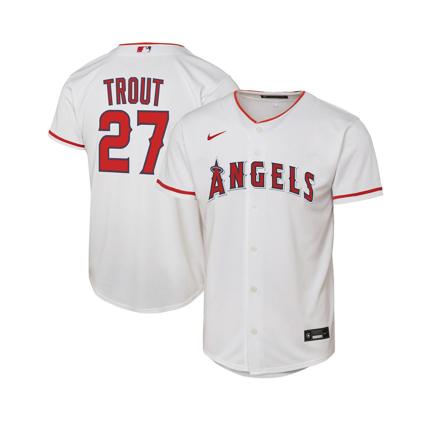 Big Boys and Girls Mike Trout White Los Angeles Angels Home Replica Player Jersey