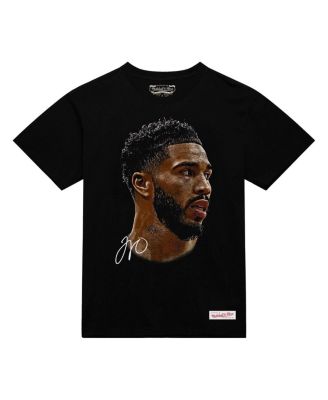 Men's and Women's Jayson Tatum Black NBA Real Big Face Player T-Shirt