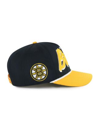 Men's Black/Gold Boston Bruins Drop Shadow Rope Hitch Adjustable Hat