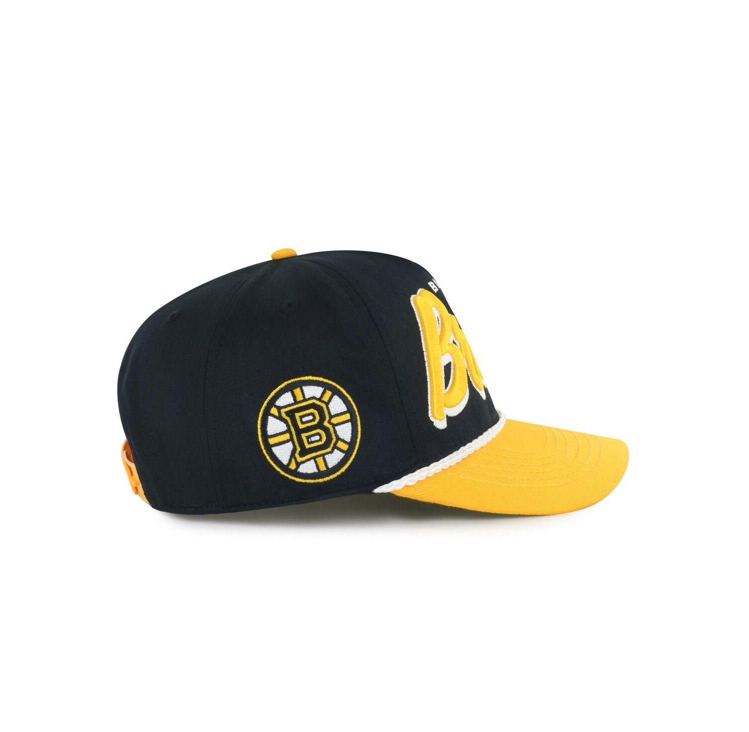 Men's Black/Gold Boston Bruins Drop Shadow Rope Hitch Adjustable Hat