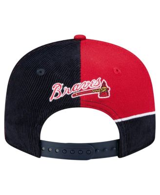 Men's Navy/Red Atlanta Braves Retro Split Corduroy Snapback Hat