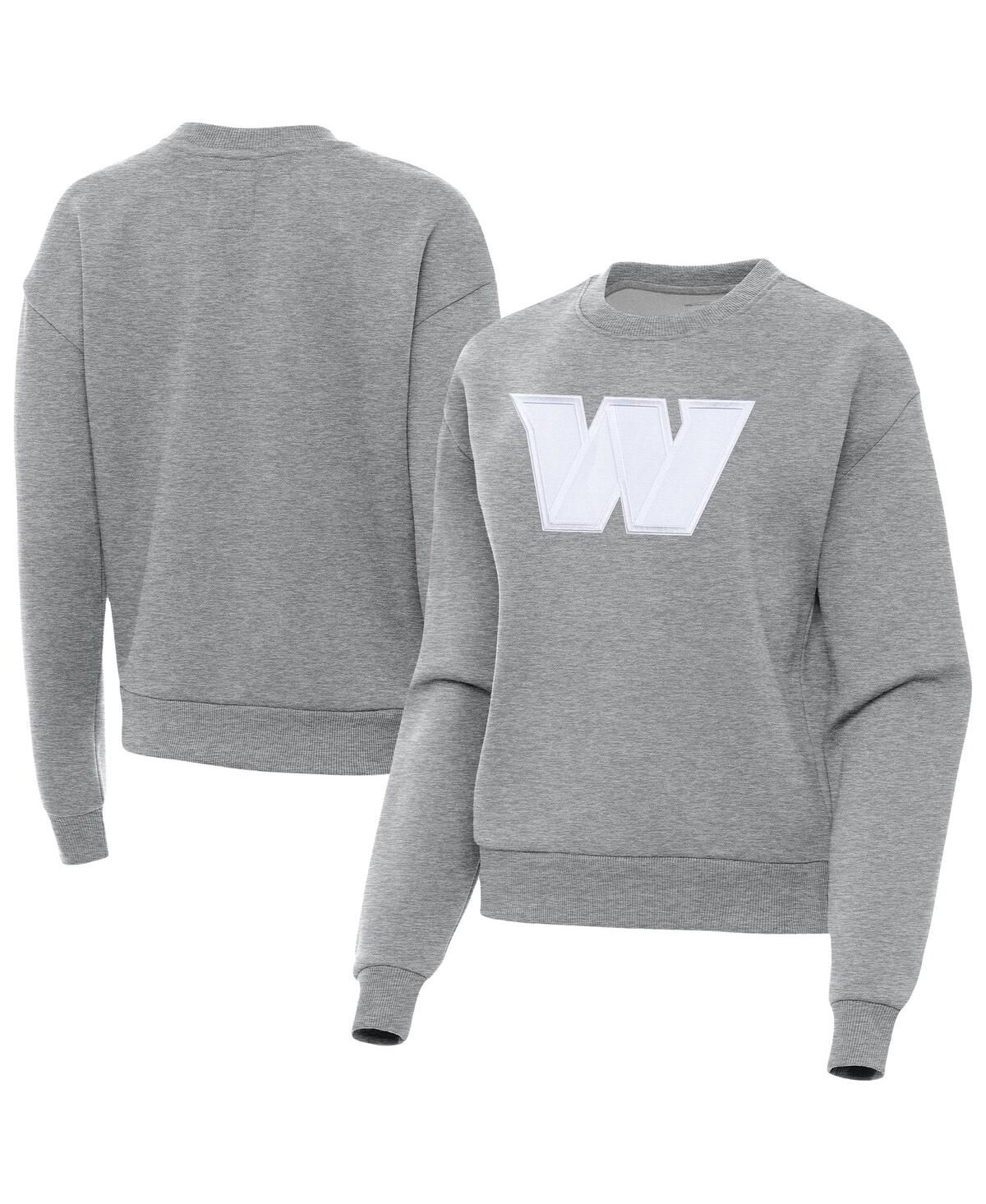 Women's Heather Gray Washington Commanders Victory Pullover Sweatshirt - Heather Gray