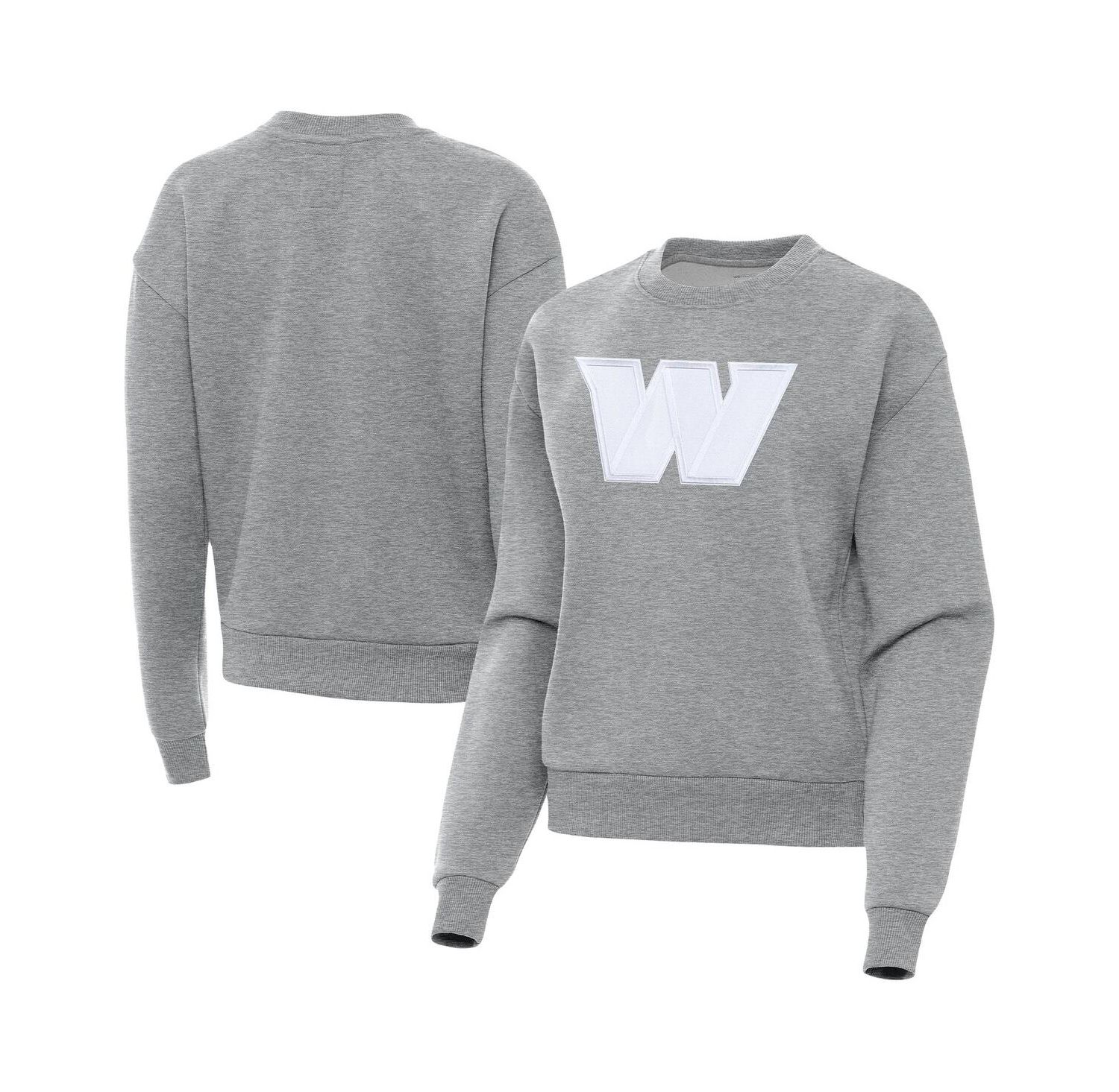 Women's Heather Gray Washington Commanders Victory Pullover Sweatshirt